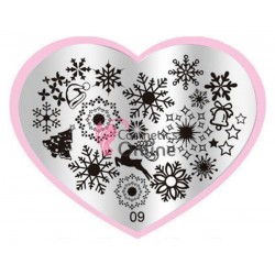 Matrita de Unghii din metal inima 7,1x5,6cm Heart 09